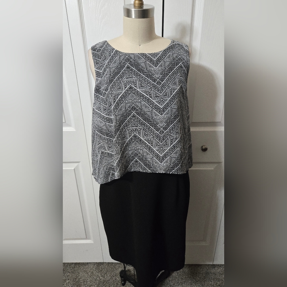 Emma & Michele Black & White Dress, Size 12, Excellent Condition